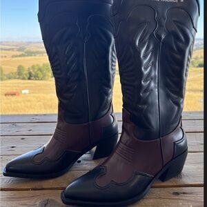 Black and Brown Western Boots